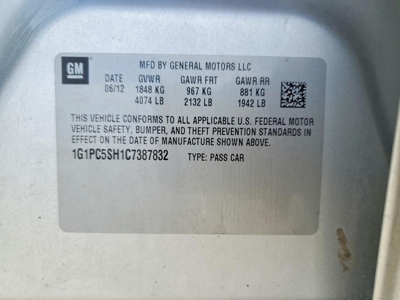 2012 Chevrolet Cruze ls