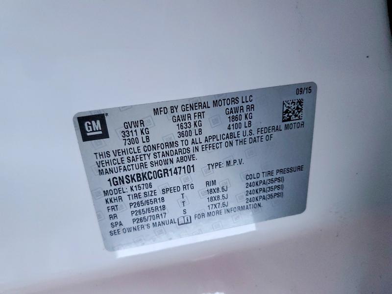2016 Chevrolet Tahoe K1500 lt