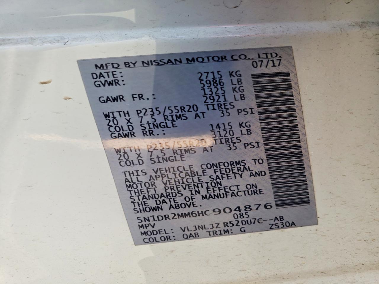 2017 Nissan Pathfinder s