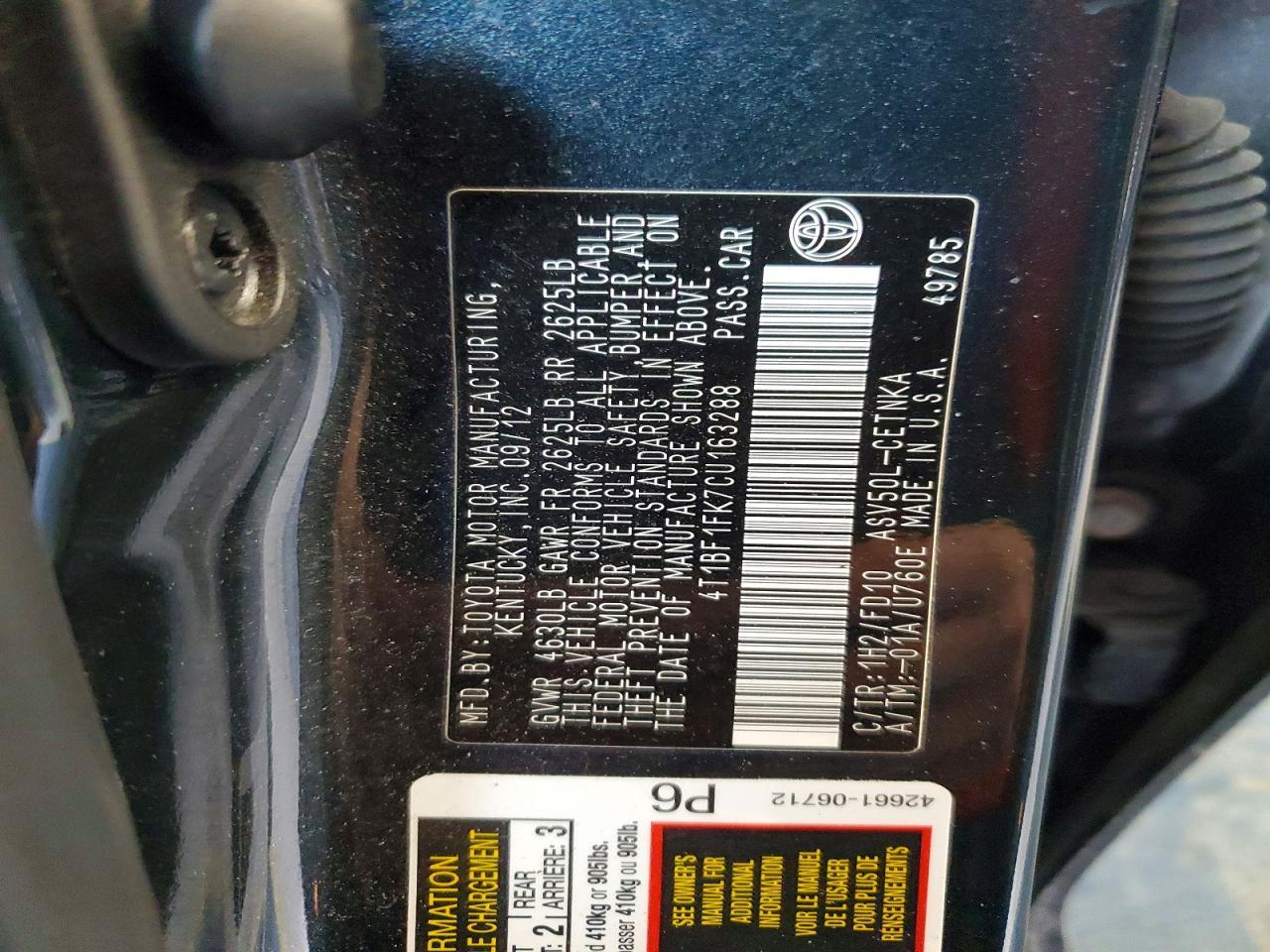 2012 Toyota Camry Base