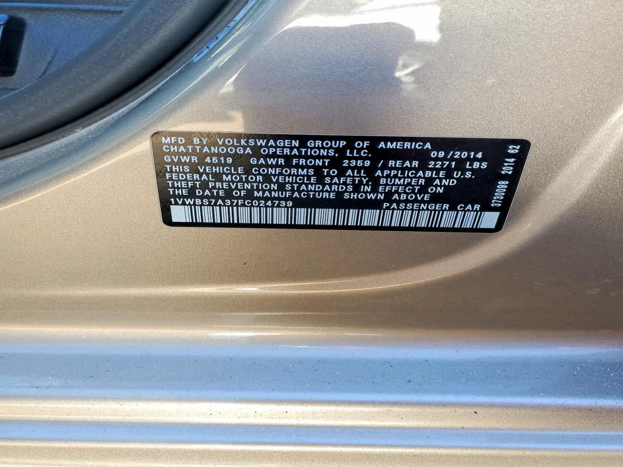 2015 Volkswagen Passat se