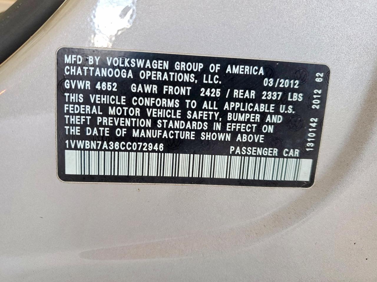 2012 Volkswagen Passat se