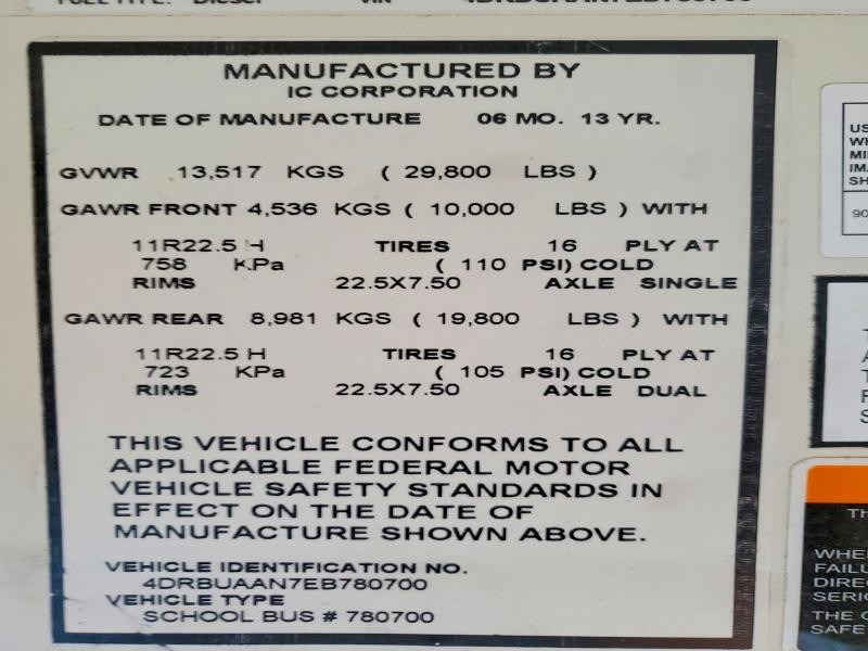2014 Ic Corporation Ce Series School-school bus