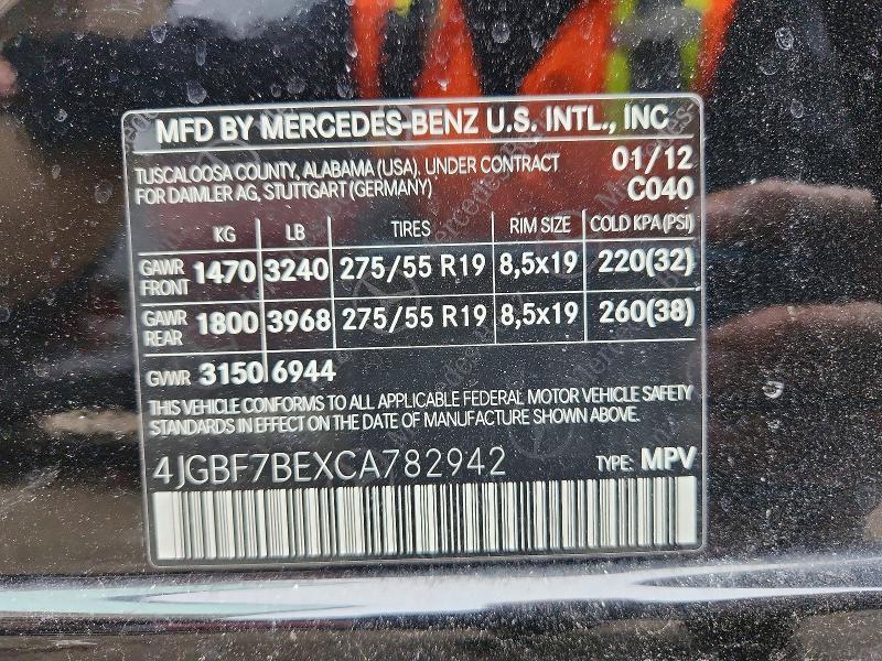 2012 Mercedes-Benz Gl 450 4matic