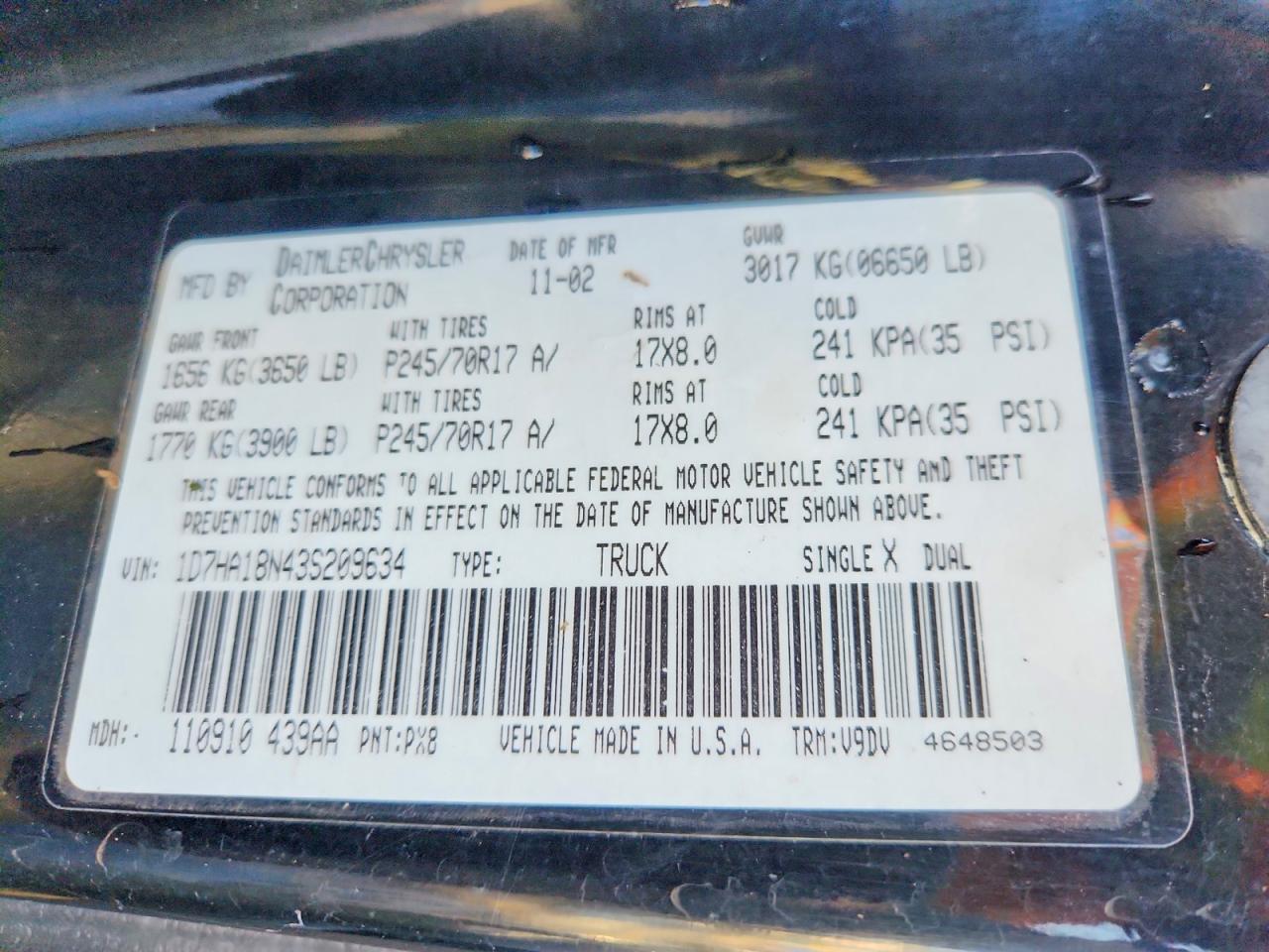 2003 Dodge RAM 1500 ST