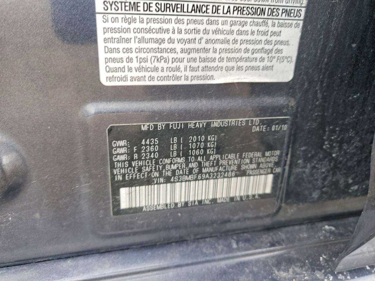 2010 Subaru Legacy 2.5i Premium