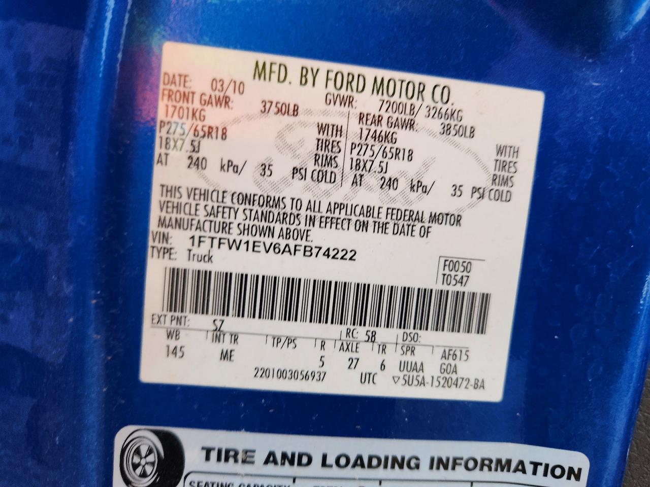 2010 Ford F150 Supercrew
