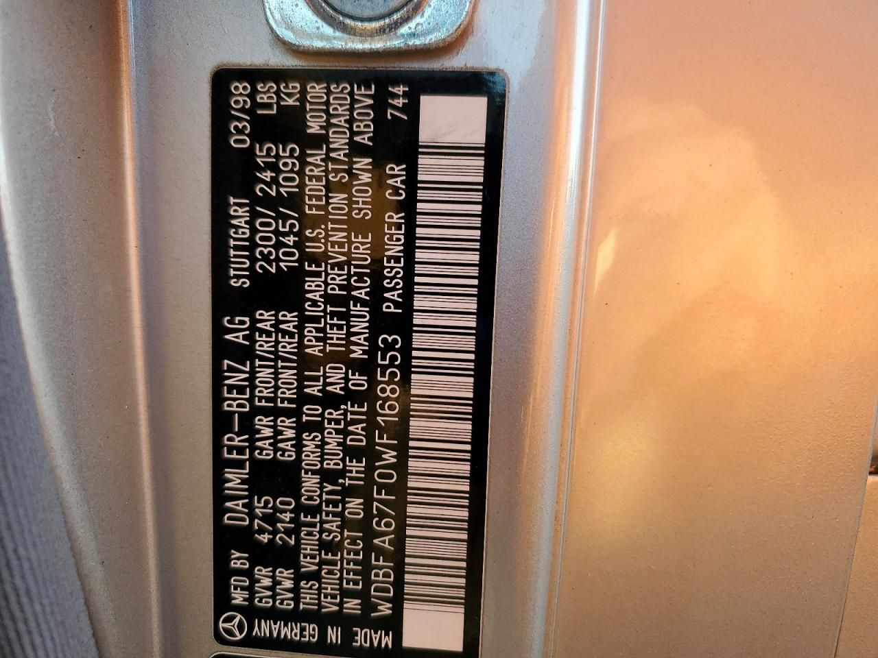 1998 Mercedes-Benz Sl 500