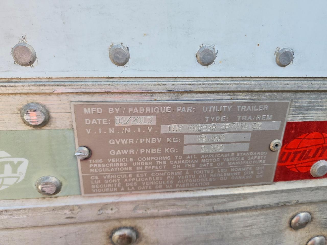 2014 Utility DRY Van Trailer-DRY Van Trailer