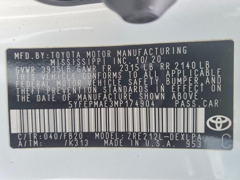 2021 Toyota Corolla le