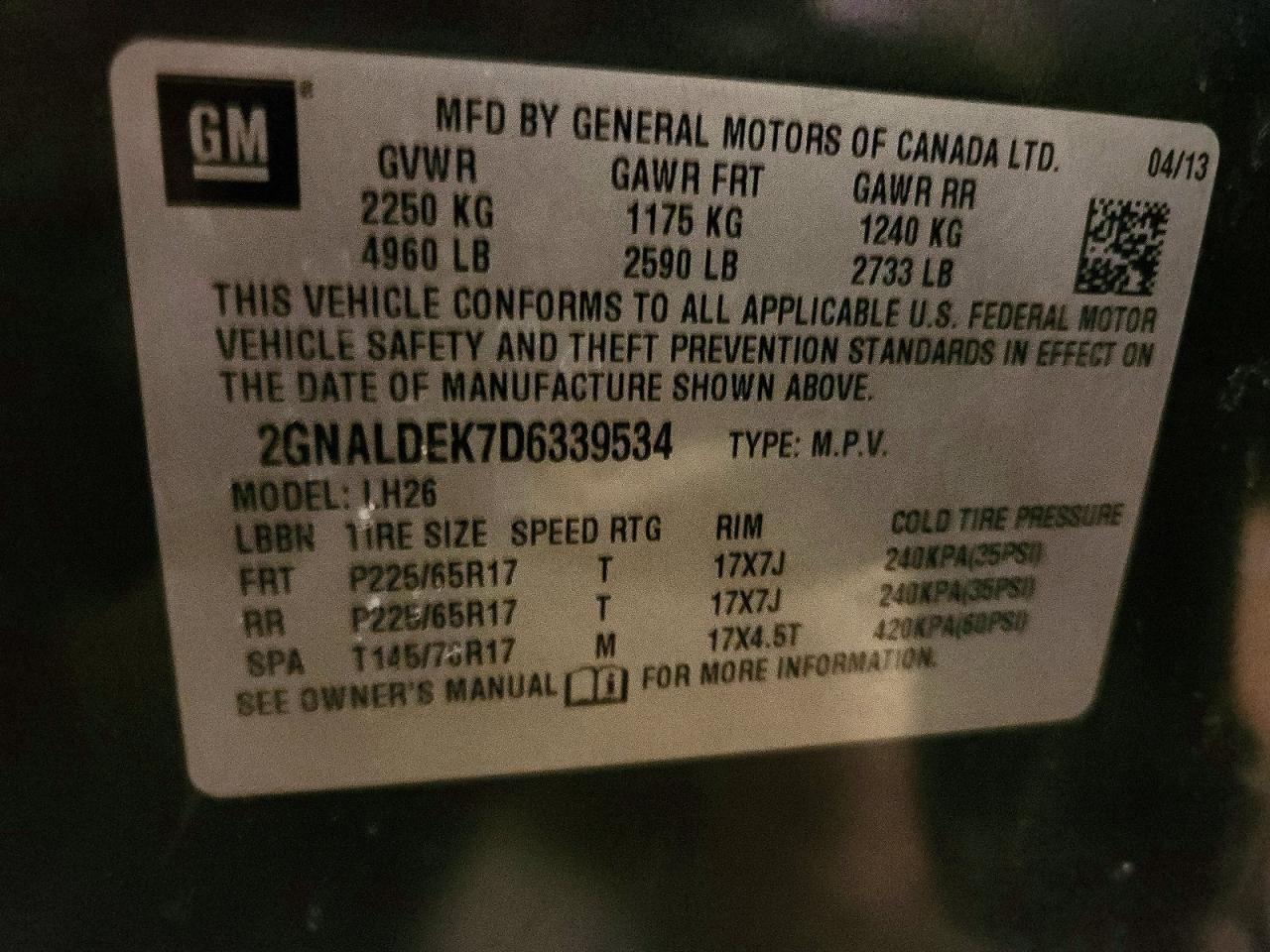 2013 Chevrolet Equinox lt