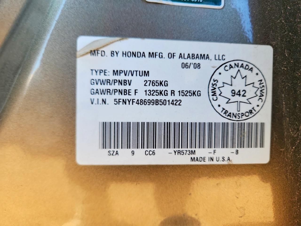 2009 Honda Pilot exl