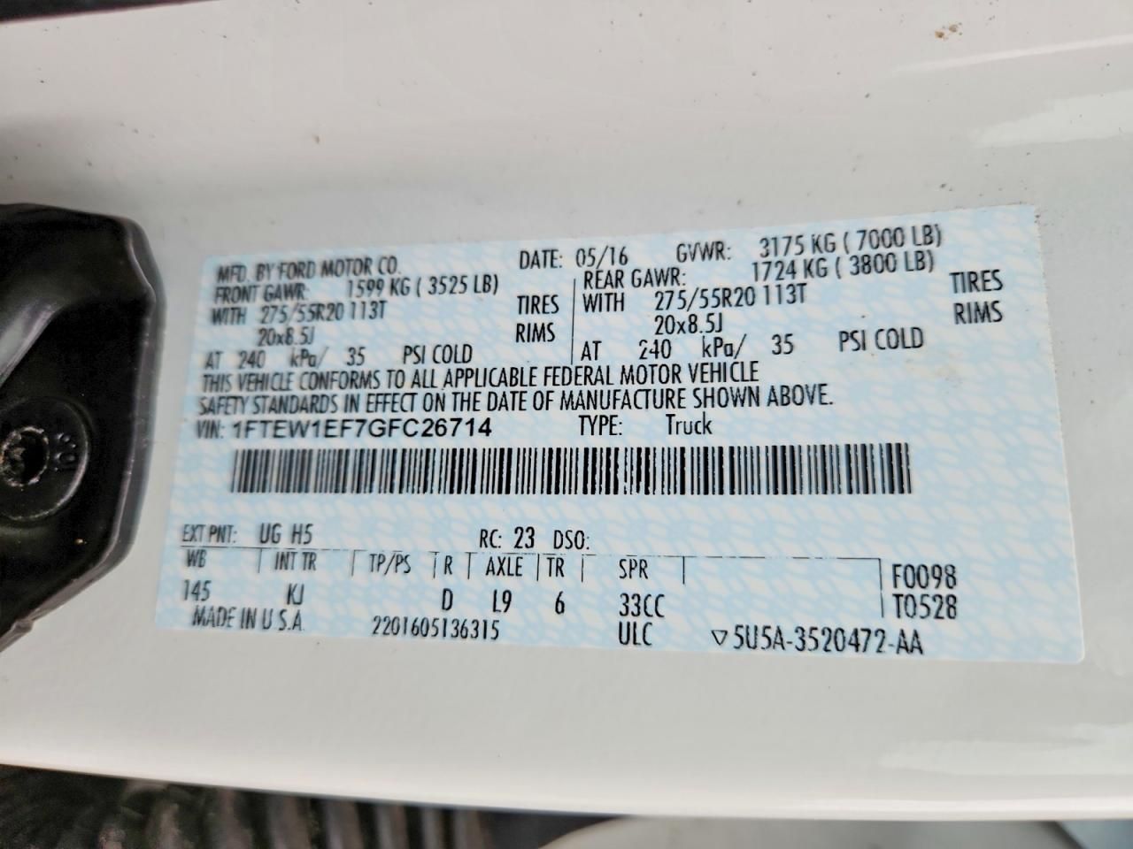 2016 Ford F150 Supercrew