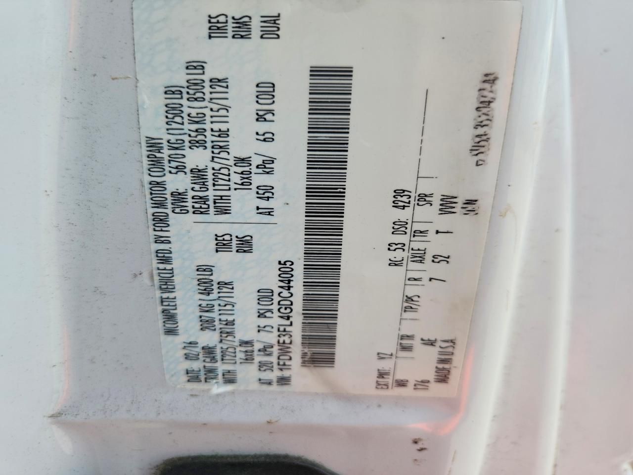 2016 Ford E350 BOX Truck