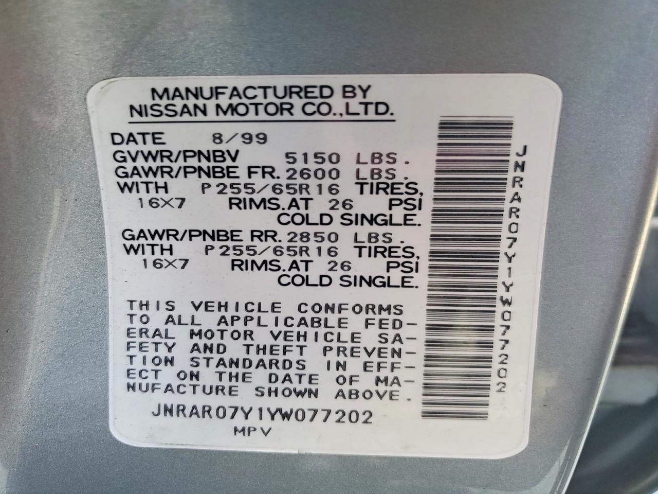 2000 Infiniti QX4