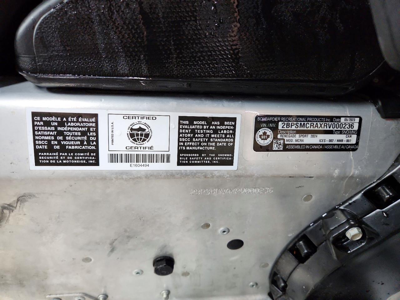 2024 Skidoo Renegade Sport 600 A