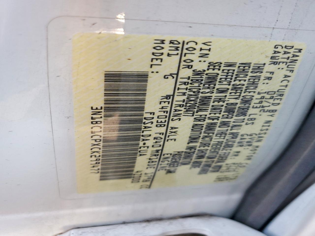 2012 Nissan Versa 1.8 s