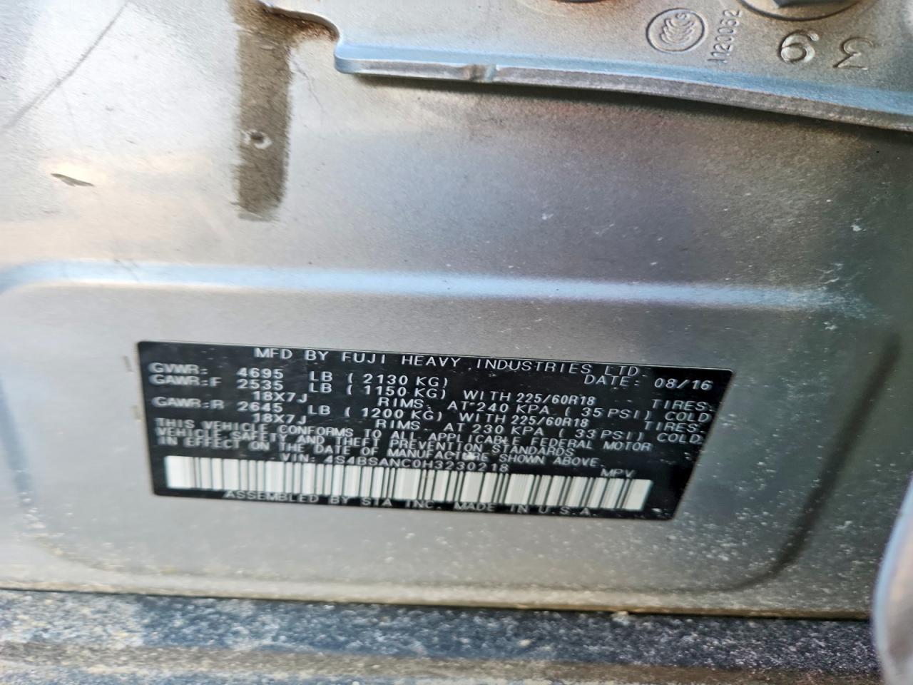 2017 Subaru Outback 2.5i Limited