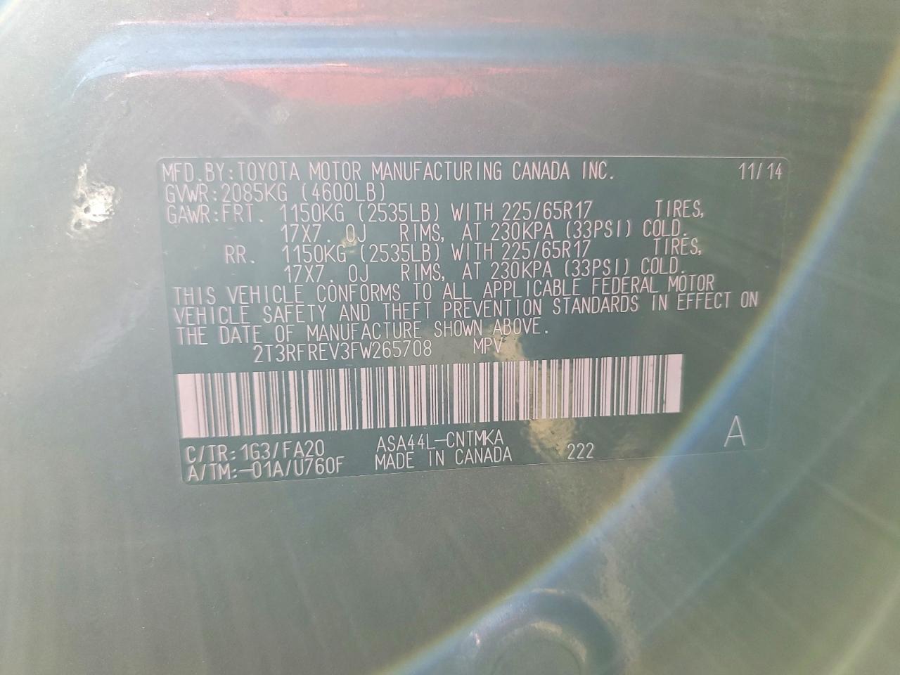 2015 Toyota Rav4 xle