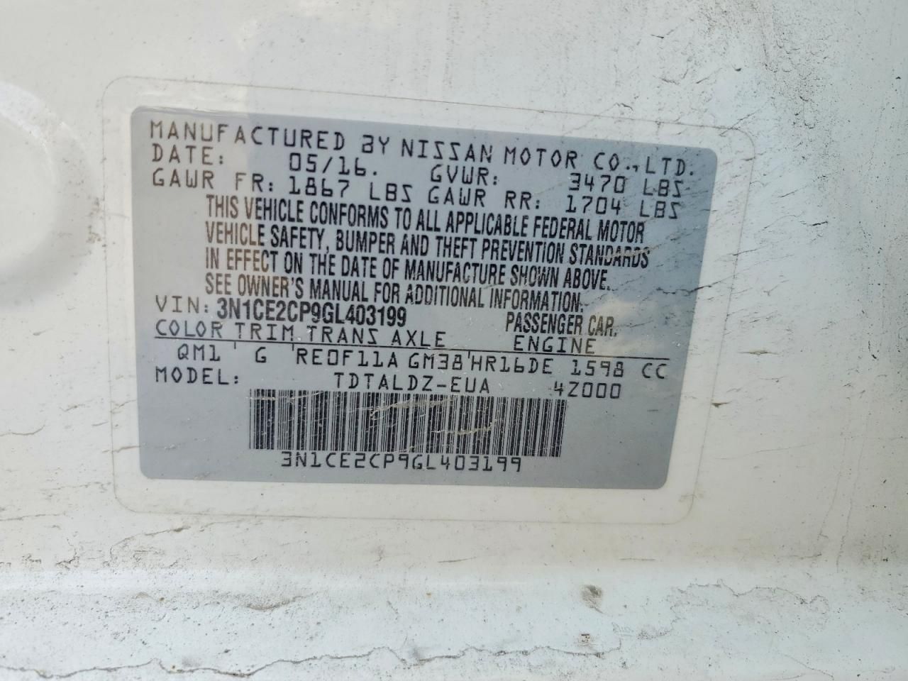 2016 Nissan Versa Note s