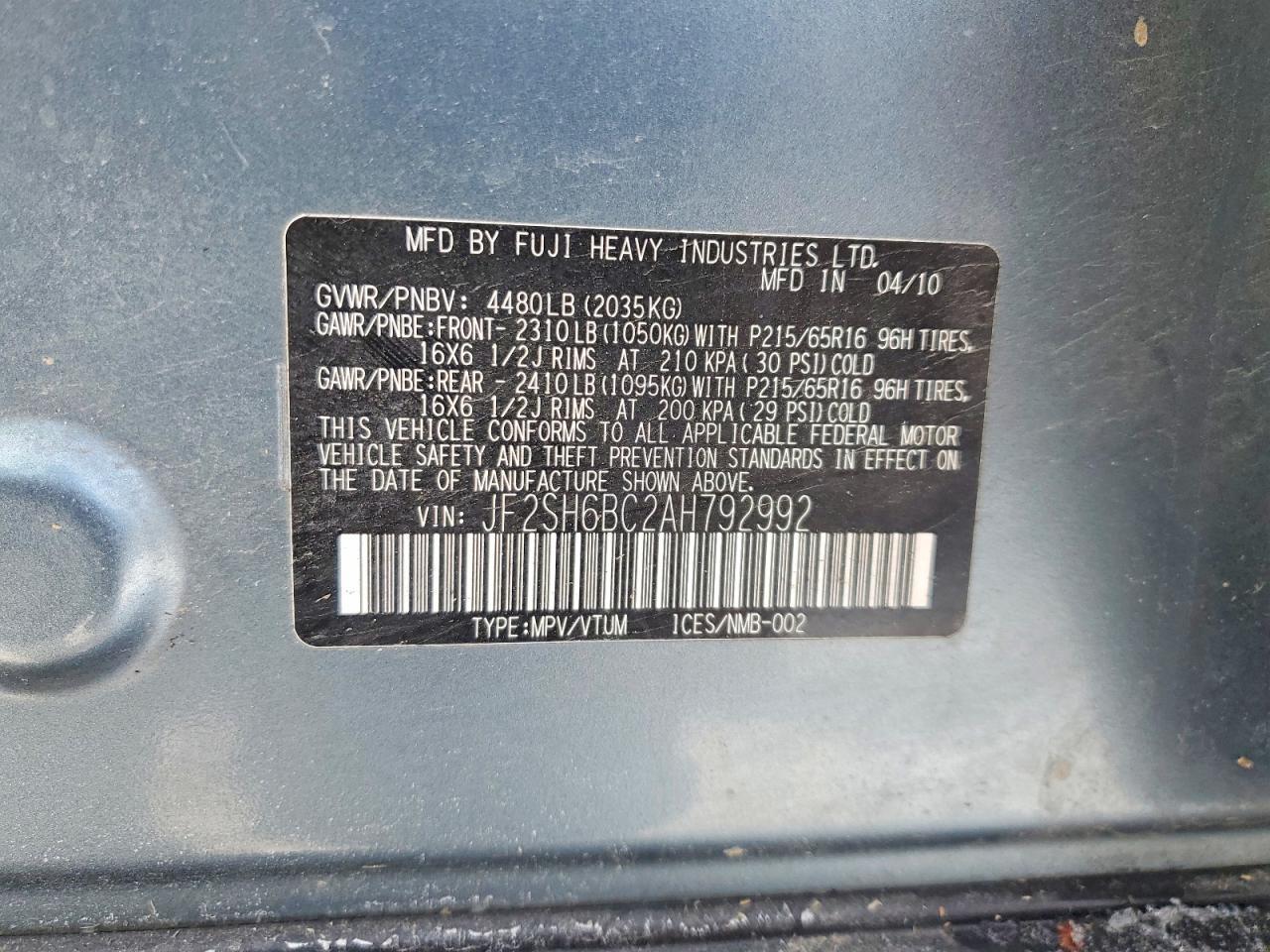2010 Subaru Forester xs