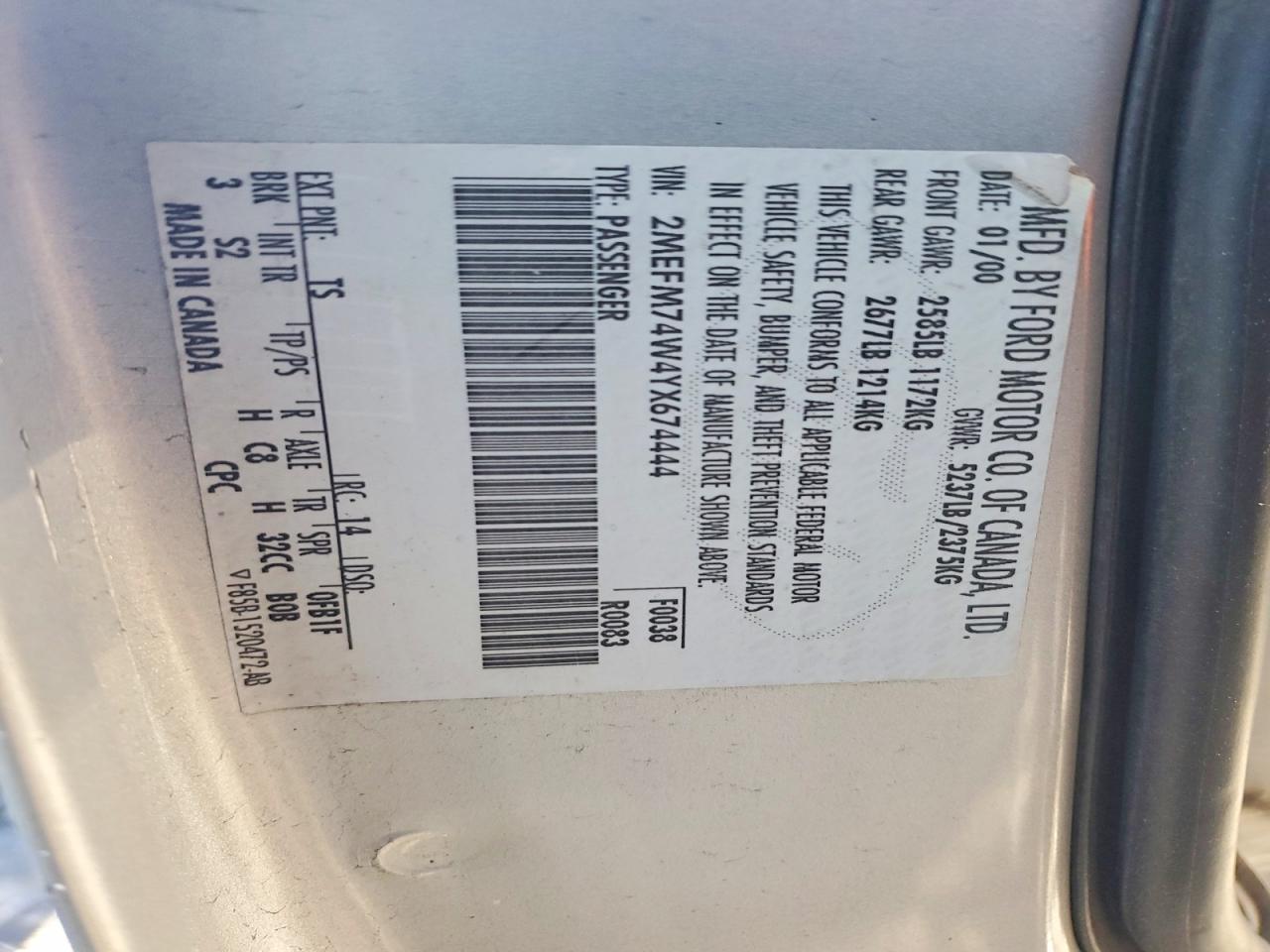 2000 Mercury Grand Marquis gs