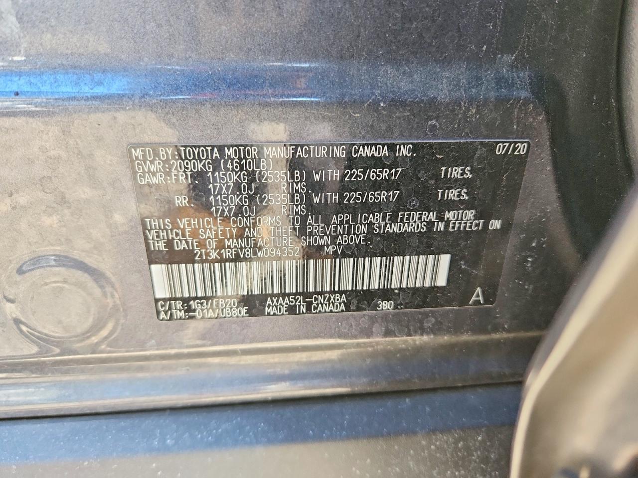 2020 Toyota Rav4 le