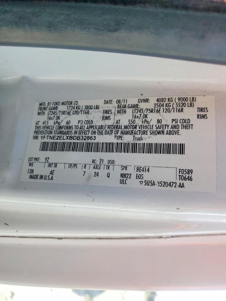 2011 Ford E250 Utility / Service Van