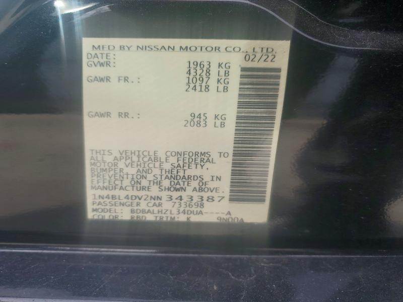 2022 Nissan Altima sv