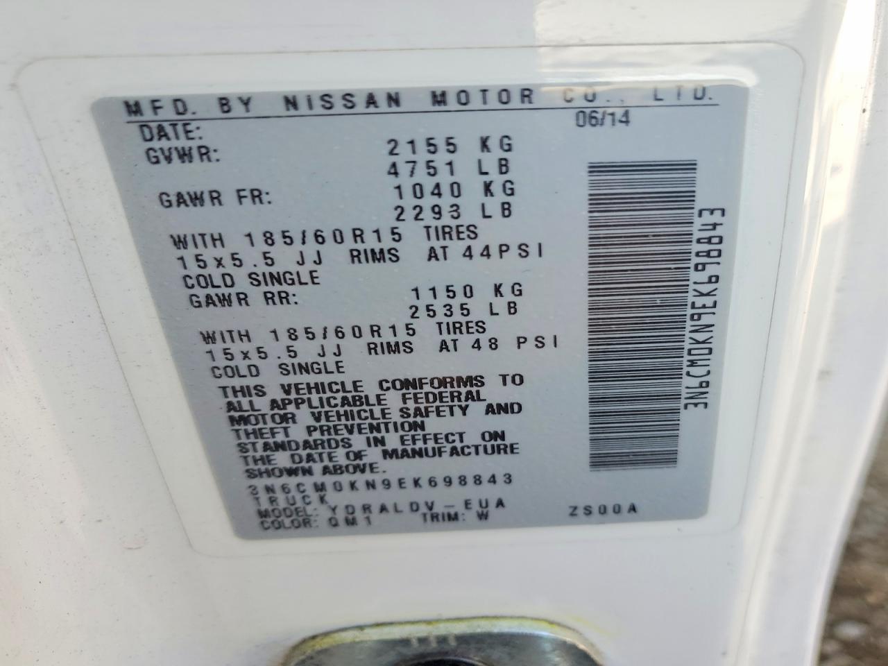 2014 Nissan NV200 S