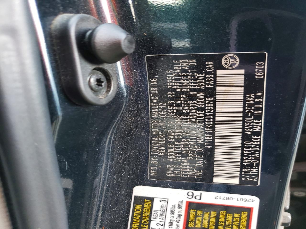2012 Toyota Camry Base