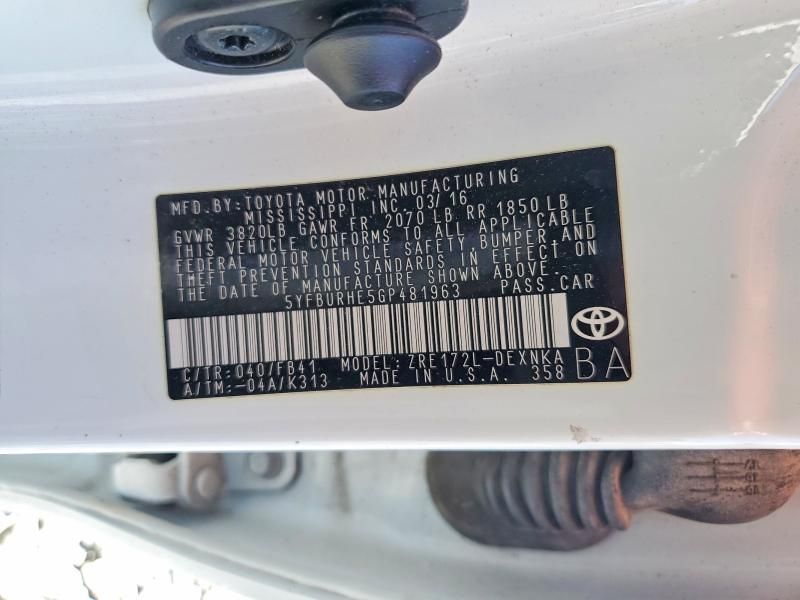 2016 Toyota Corolla l