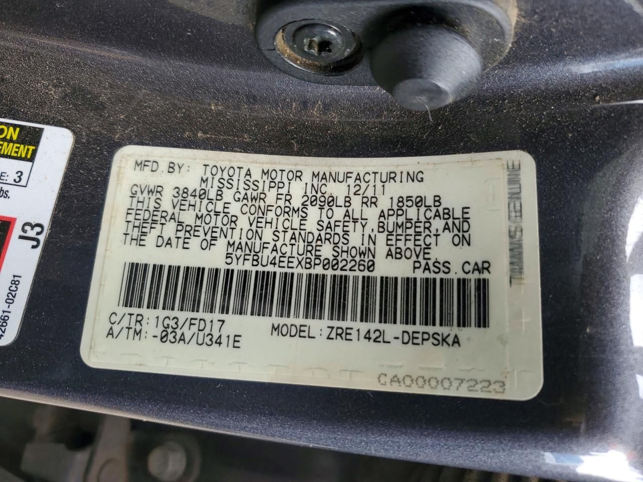 2011 Toyota Corolla Base