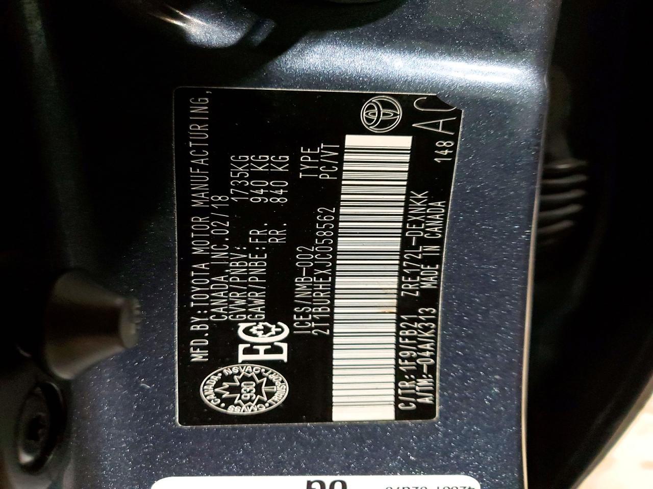 2018 Toyota Corolla l