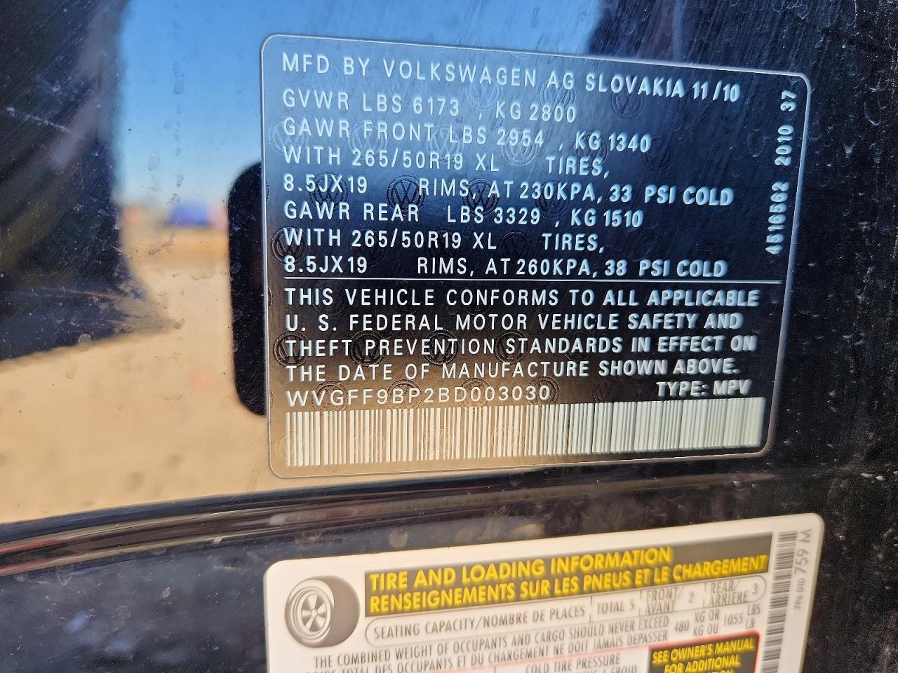 2011 Volkswagen Touareg V6