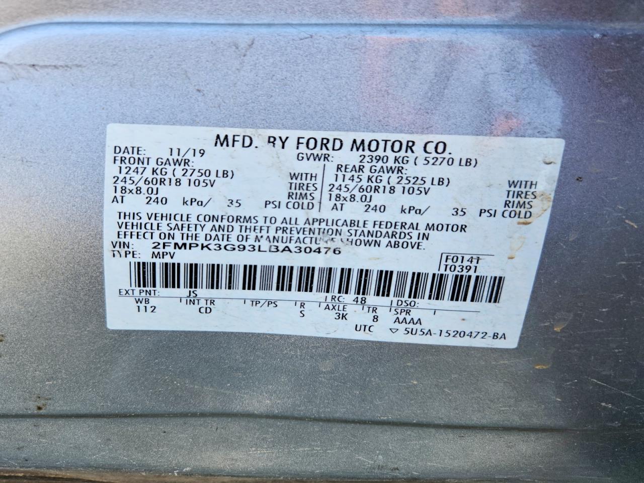 2020 Ford Edge se