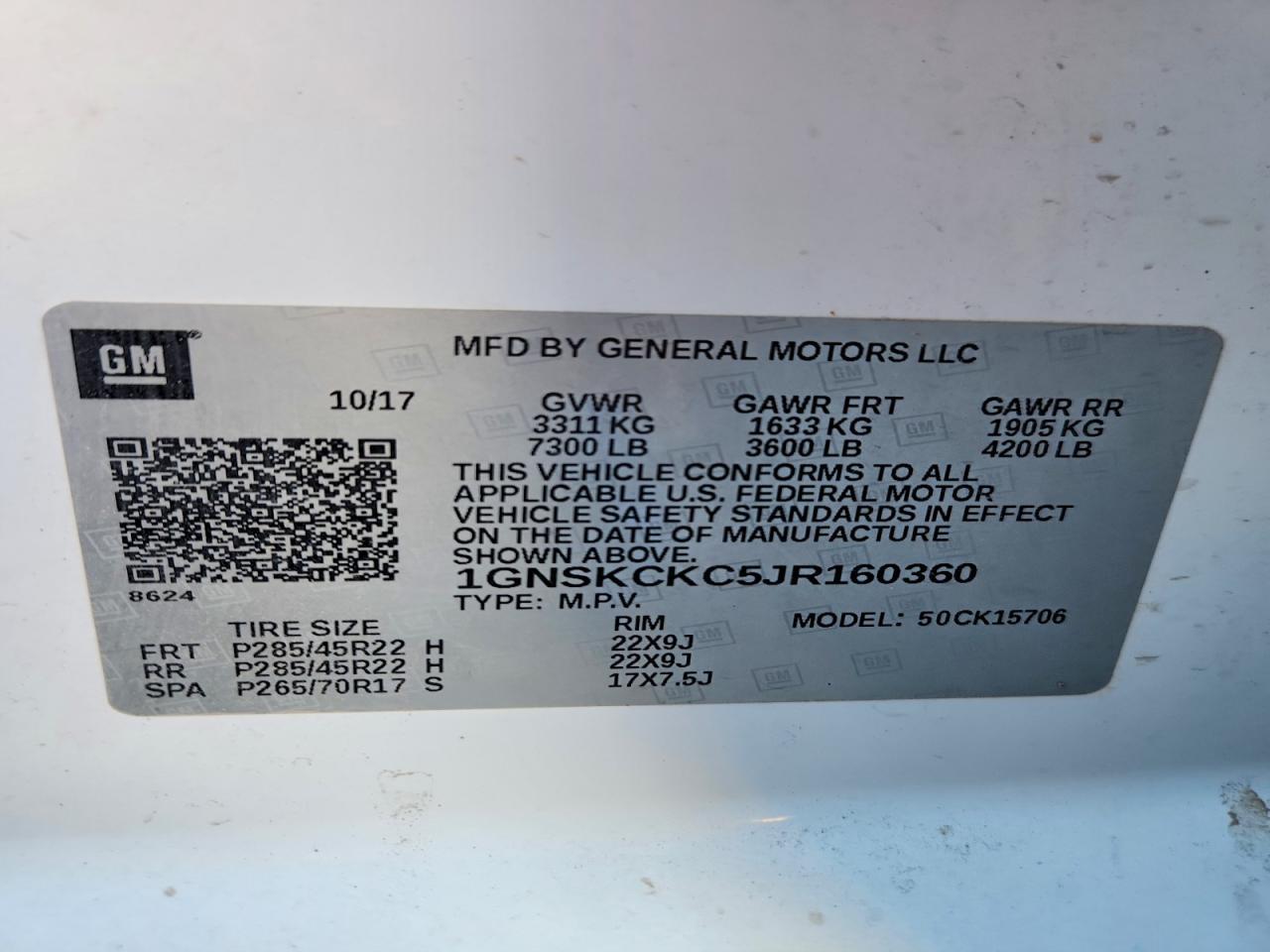 2018 Chevrolet Tahoe K1500 Premier