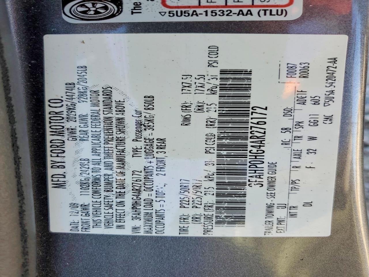 2010 Ford Fusion se