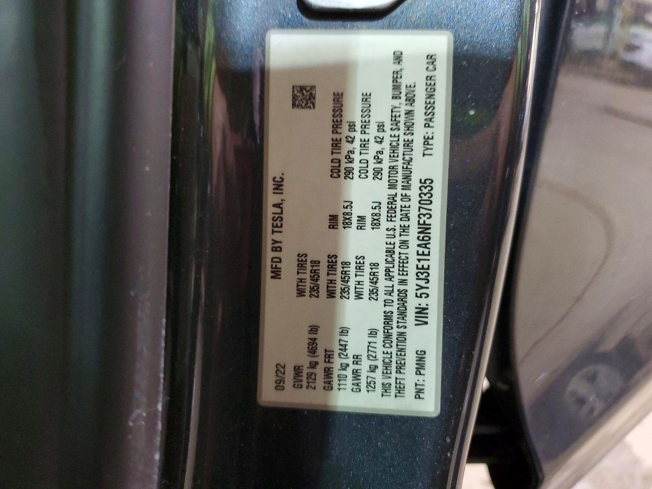 2022 Tesla Model 3