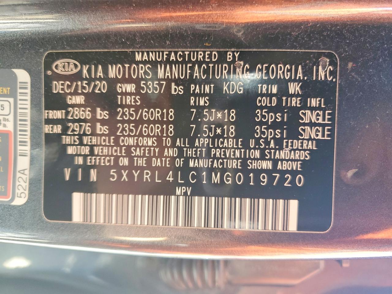 2021 KIA Sorento s