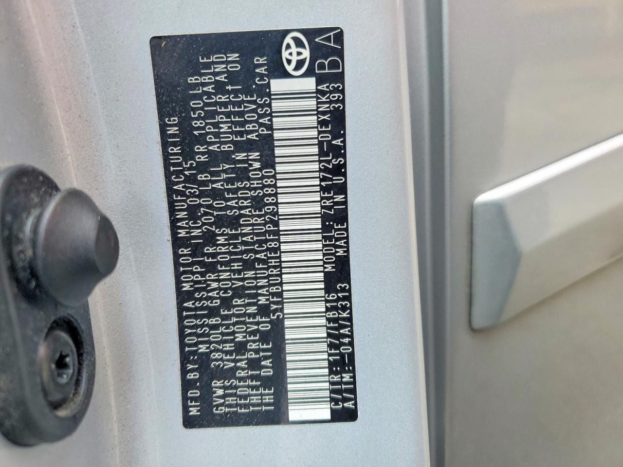 2015 Toyota Corolla l