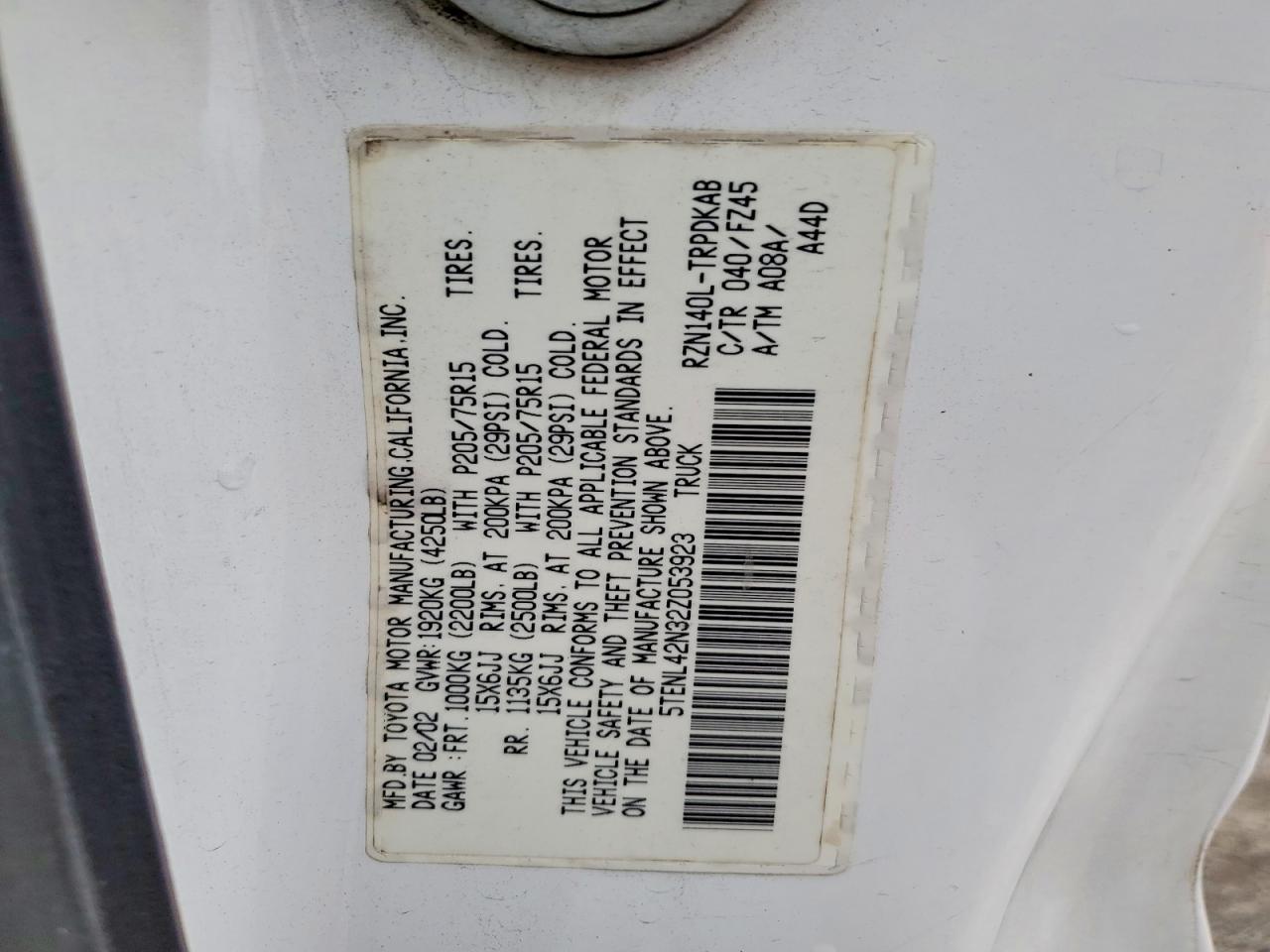 2002 Toyota Tacoma Base