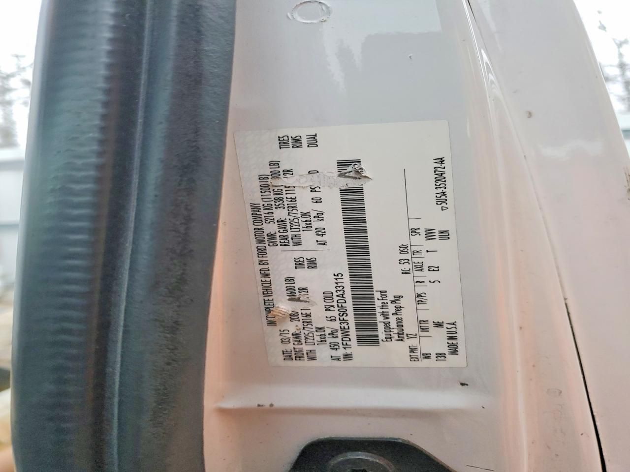 2015 Ford Econoline E350 Truck Cab AND Chassis