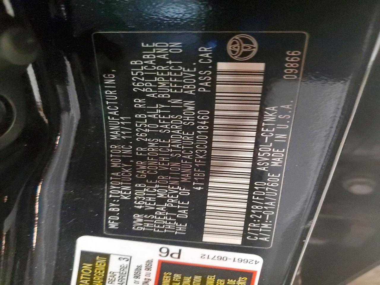 2012 Toyota Camry Base