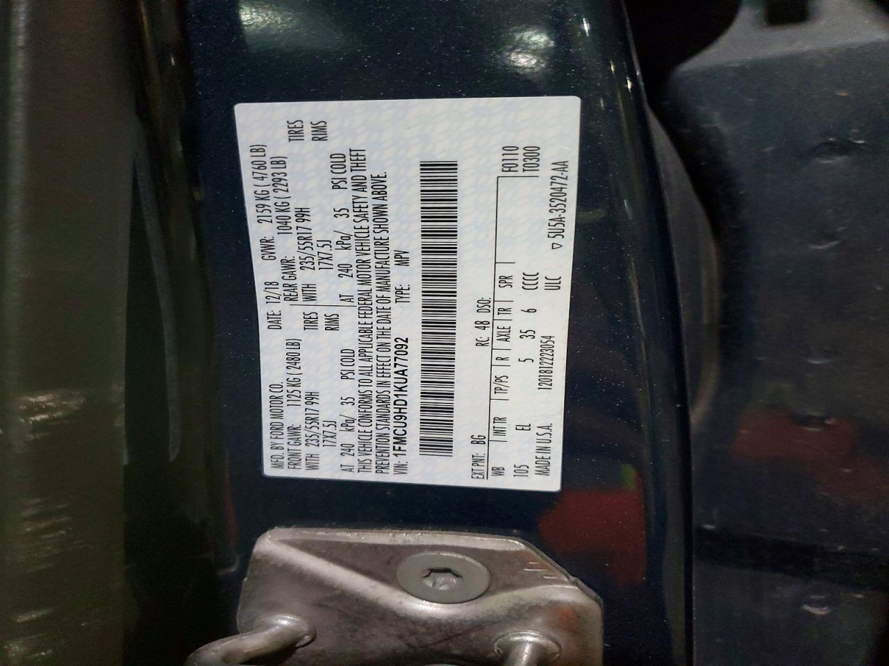 2019 Ford Escape sel