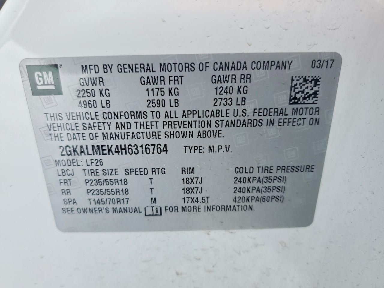 2017 GMC Terrain sle