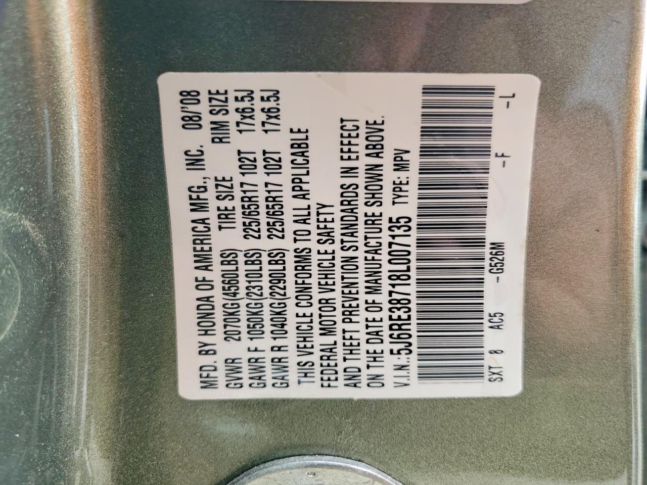 2008 Honda Cr-v exl