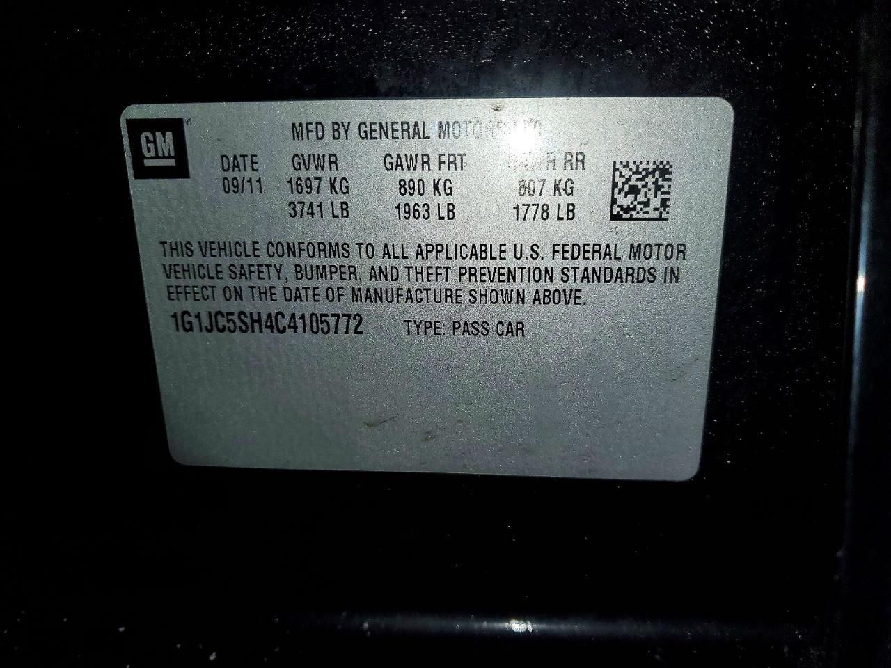 2012 Chevrolet Sonic lt