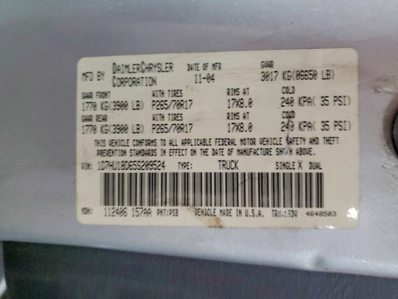 2005 Dodge RAM 1500 ST