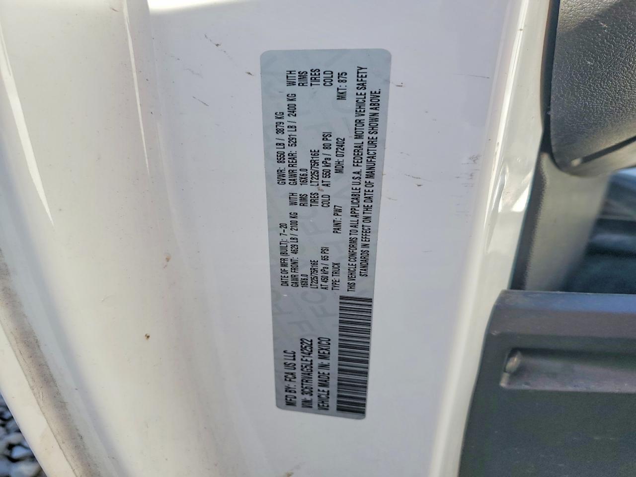 2020 Dodge RAM Promaster 1500 Delivery Van